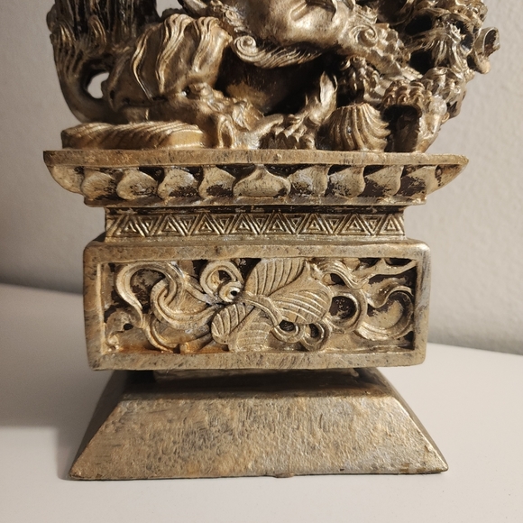 Set of 2 Vintage The Bombay Company detailed Chinese Temple Lion Foo Dog Resin - Picture 10 of 16